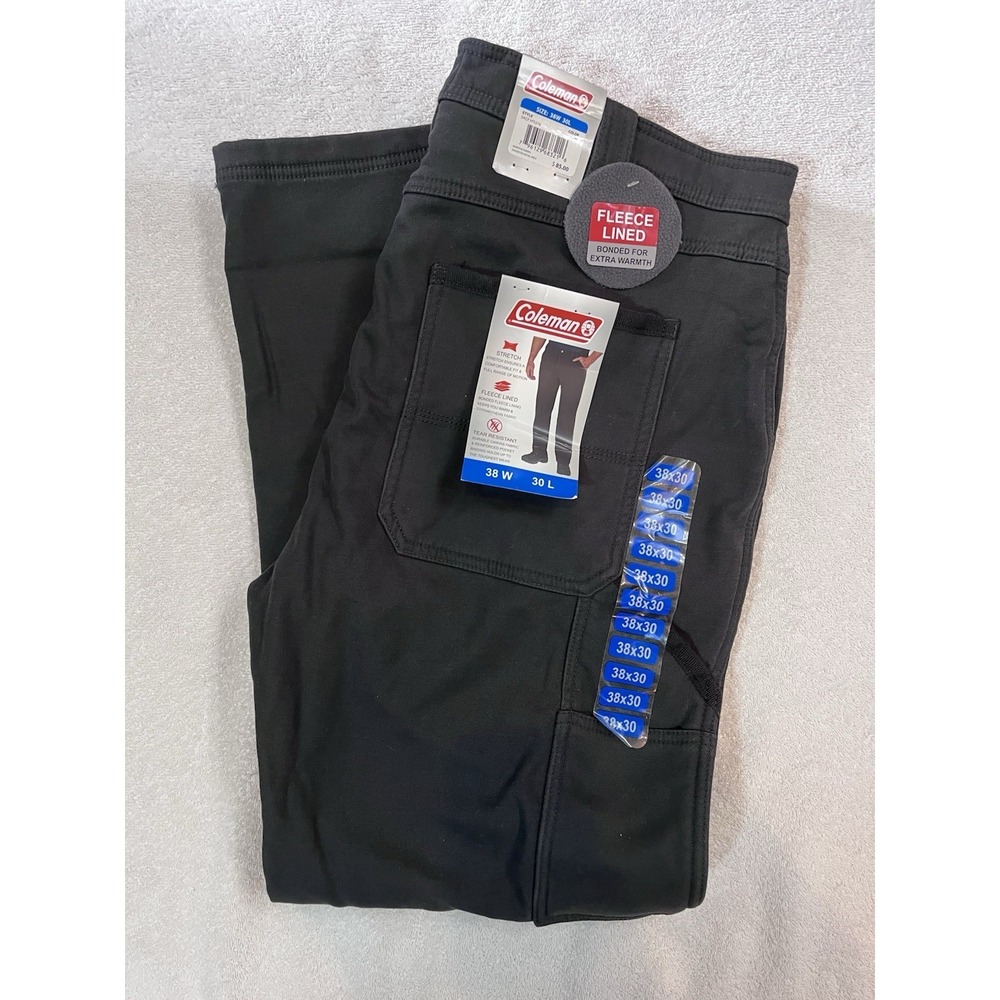 NWT Coleman Fleece Lined Stretch Tear Resistant Utility Pants Mens 38x30 Phantom